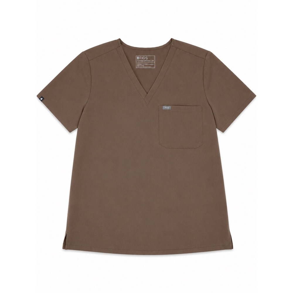 FIGS Catarina One-Pocket Scrub Top Brown Medium FW1000 Technical Collection